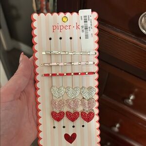 Piper Sparkling Red and Pink Heart Hair Clips